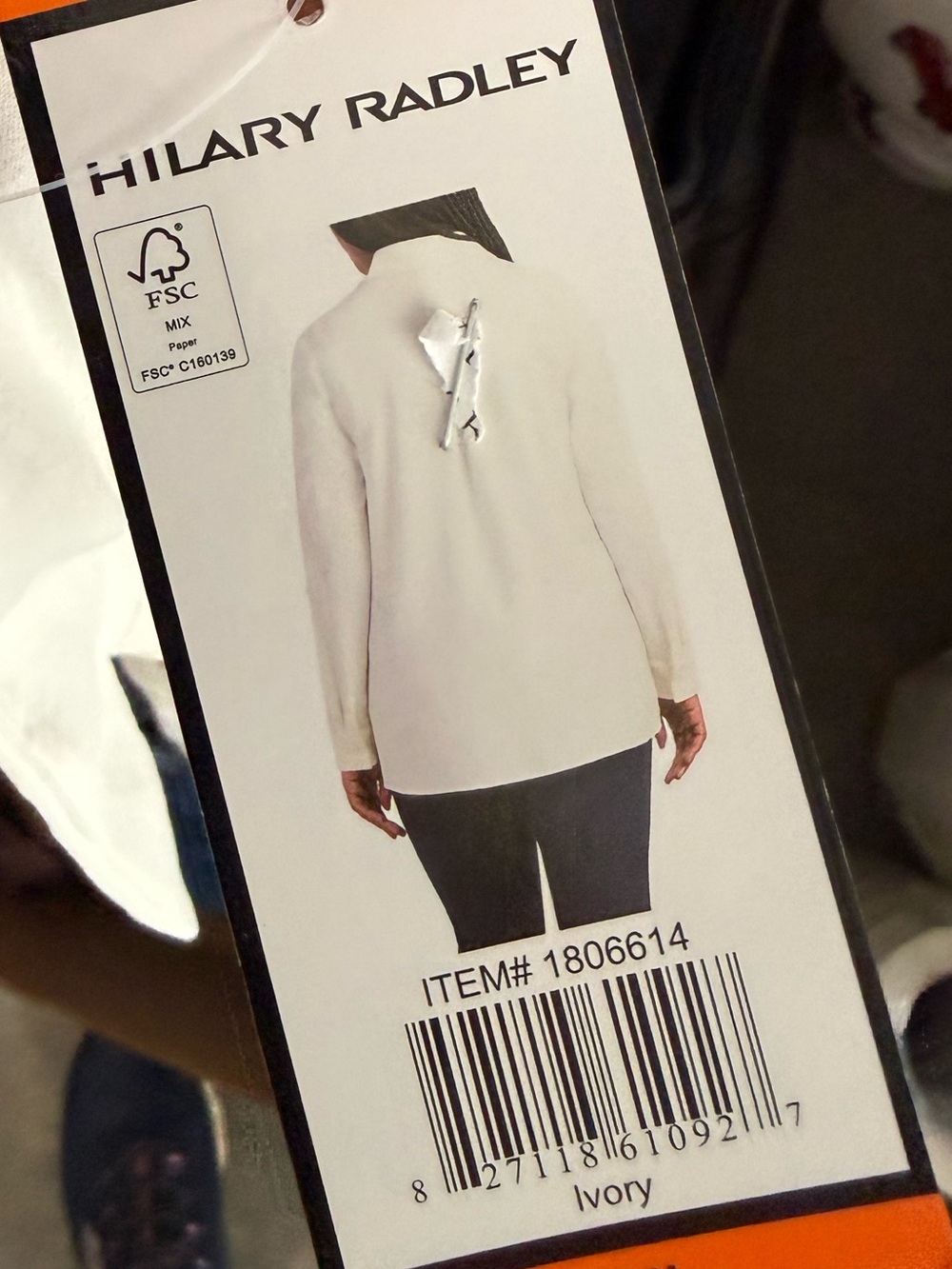 NWT Hilary Radley Women's Ivory Button-Front Long Sleeve Shirt XXL - Picture 6 of 6